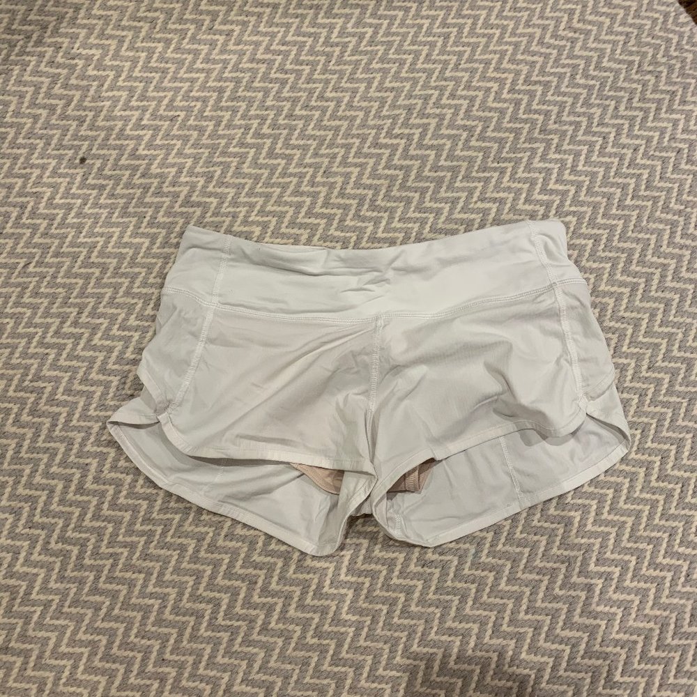White Lululemon shorts